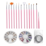 Nail Art Pen Tips UV Gel Painting Brush Manicure Set With Striping Tap Line