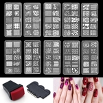 Nail Art Polish Manicure Image Stamping Template Plate Scraper Kits Ferramentas Para Unhas DIY