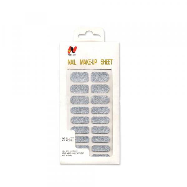 Nail Supply Adesivo para Unhas - Nail Patch com Glitter - Prata - Nail Supply