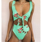 NAKIAEOI High Waist Swimsuit 2019 lycra swin cap New Sexy Print Bikinis Women Swimwear Push Up Bathing Suit Beach Wear Brazilian Bikini Set