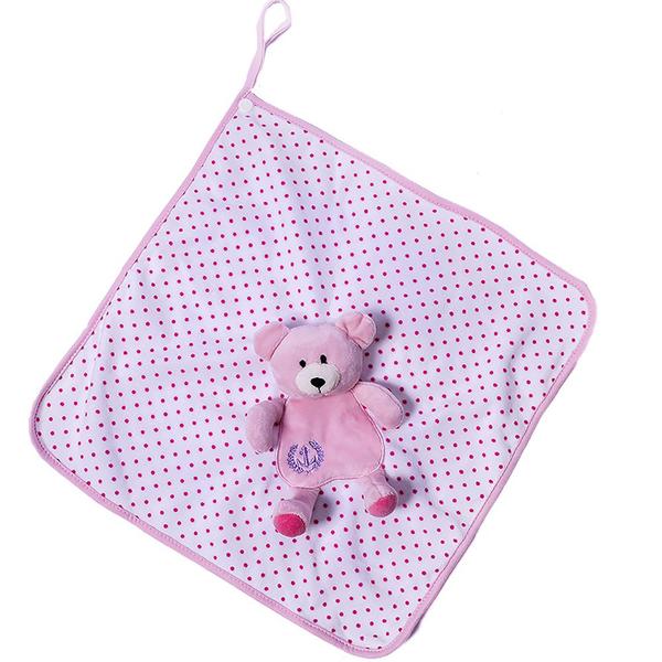 Naninha Cetim Zip Toys Poa Urso Rosa