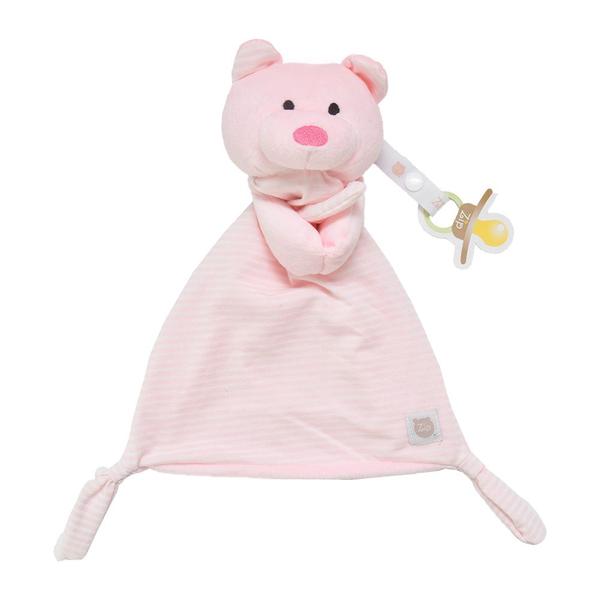 Naninha Zip Toys Urso Listrado Rosa