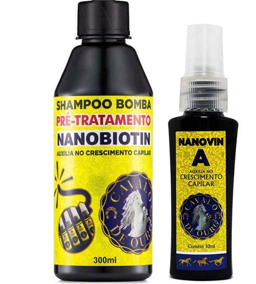 Nanovin a Cavalo de Ouro Kit Crescimento Capilar Shampoo + Tônico