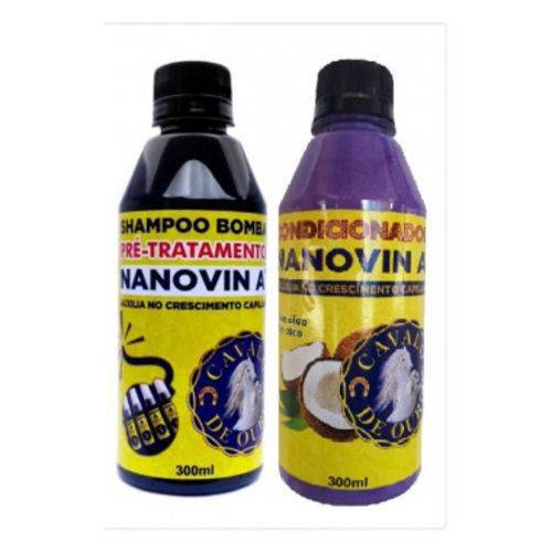 Nanovin a Shampoo 300ml + Tônico Nanovin a Cavalo de Ouro 300ml