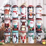 Natal Papai Noel / padrão do boneco de neve dos doces Ca Jar Ferro de partido dos miúdos doce pode