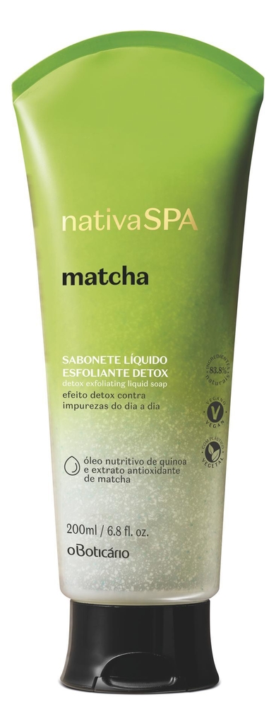 Nativa Spa Sabonete Líquido Esfoliante Detox Matcha - 200Ml