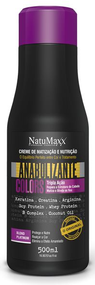 Natumaxx - Creme Anabolizante de Hidratação e Nutrição Matizador Colors Blond Platinum - 500ml