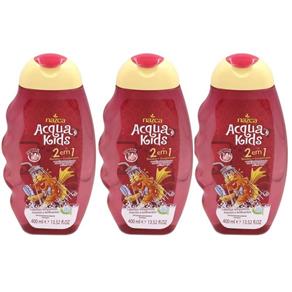 Nazca Acqua Kids 2em1 Milk Shake Shampoo 400ml - Kit com 03