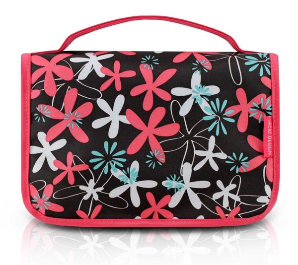 Necessaire de Viagem Estampada Pink/Floral Nylon - Jacki Design