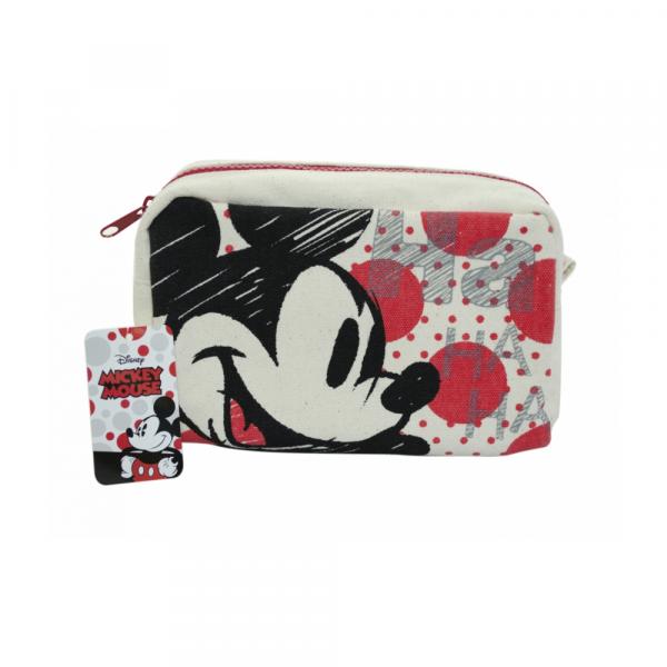 Necessaire do Mickey em Algodão Cru Porta Maquiagem Disney - Drina