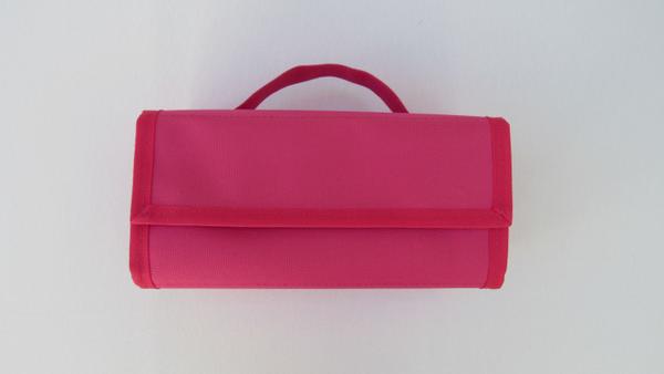 Necessaire Feminino Rocambole 4 Repartições - Nylon 600 Pink - Sbbolsas Londrina