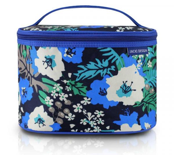 Necessaire Frasqueira Estampada Tam. G Azul/Floral Nylon - Jacki Design