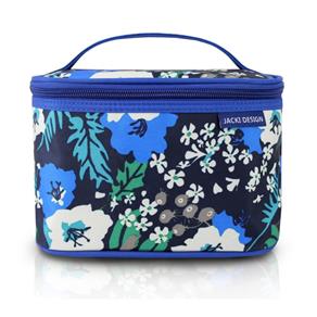 Necessaire Frasqueira Estampada Tam. P Azul/Floral Jacki Design