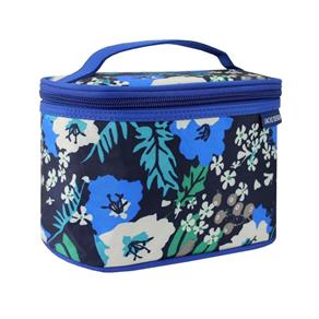 Necessaire Frasqueira Estampada Tamanho G Azul/Floral Jacki