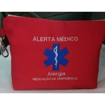 Necessaire Medicamentos de Emergência Alerta Médico Alergia - Kishtwar Vermelho