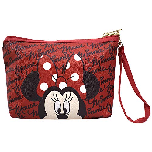 Necessaire Vermelho Assinatura Rosto Minnie - Disney