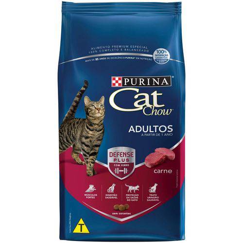 Nestle Purina Cat Chow Racao Seca para Gatos Adultos Carne 1kg