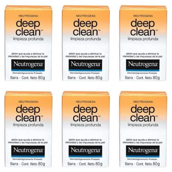Neutrogena Deep Clean Sabonete Facial Limpeza Profunda 80g (Kit C/06)