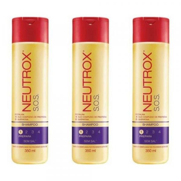 Neutrox Sos Reparação e Força Shampoo 350ml (Kit C/03)