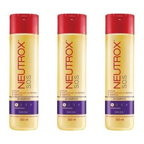 Neutrox Sos Reparação e Força Shampoo 350ml - Kit com 03