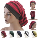 New Female Turban Simples Perda De Cap Rugas Muçulmana Ruffle Tripe Scarf Quimioterapia Hat Headwear Cabelo Chapéus