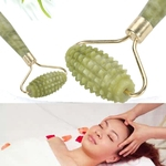 New Natural Jade Rosto Massager Roller Spa Cabeça Pescoço Corpo Ferramenta de Beleza Facial Verde