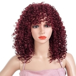 New Black and Red Long Loose Curly Hair for European African American Women Synthetic Soft&healthy Wigs