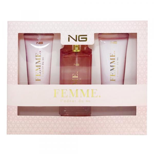 NG Parfum Lodeur Du Femme Kit - EDP + Loção Corporal + Gel de Banho - Ng Parfums