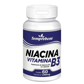 Niacina Vitamina B3 – Semprebom – 60 Cap. de 240 Mg. - 60 Cápsulas - Sem Sabor