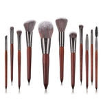 11 pcs / set escovas da composição conjunto profissional de Luxo Madeira Pega Pó Blending cosméticos escova Tools