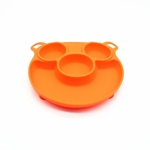 Bonito Forma porco dos desenhos animados segura Silicone jantar placa BPA Crianças sucção do bebê Toddle Formação Louça alimentação Bowls