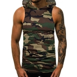 Homens Camuflagem Sports colete com capa sem mangas respirável Moda Tops Gostar