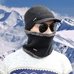 Niceday Inverno quente ao ar livre Crochet Knit Baggy Beanie chapéu morno Ski Cap Scarf Set