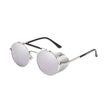 Mulher Sunglasses Steampunk película reflexiva Frog Street Moda óculos coloridos Retro