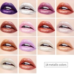 Niceface 14 cores Non-Stick Cup n?o se desvanece Metallic Lip Gloss