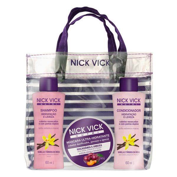 Nick Vick Hidratação e Leveza Viagem Kit - Shampoo + Condicionador + Máscara
