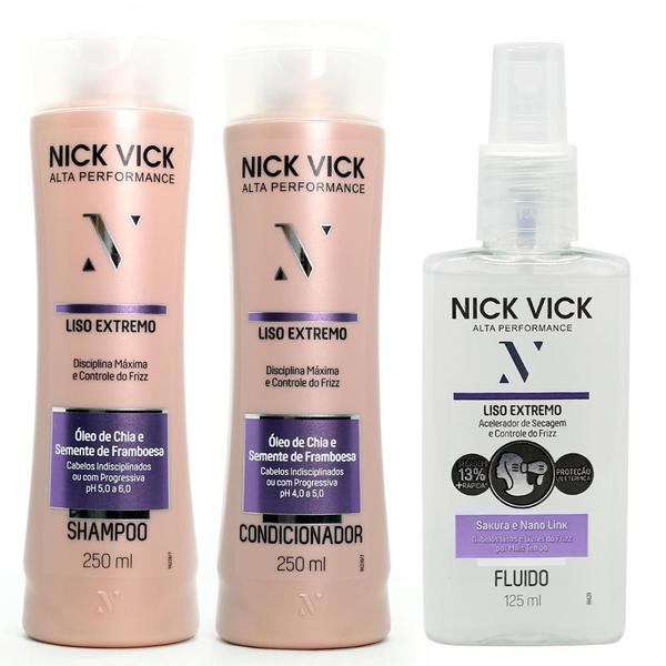 NICK VICK Liso Extre Shampoo Condicionador Fluido Acelerador - Nickvick