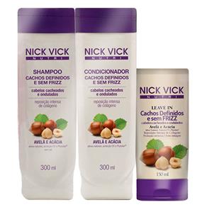 Nick & Vick Nutri Cachos Definidos e Sem Frizz Kit - Shampoo + Condicionador + Leave-In Kit