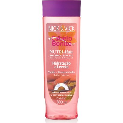 Nick & Vick Nutri-Hair Shampoo Hidratação Vanilla e Tâmara da Índia 300ml