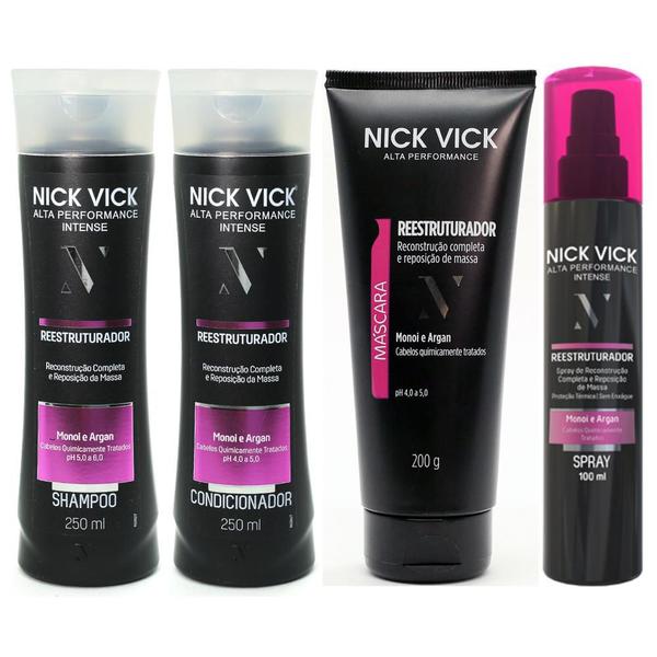 NICK VICK Reestruturador Shampoo Condicionador Mascara Spray - Nick & Vick