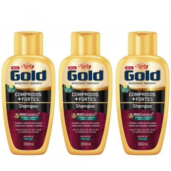 Niely Compridos + Fortes Shampoo 300ml (Kit C/03) - Niely Gold