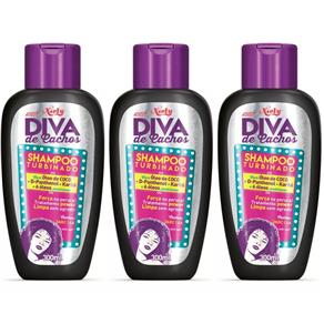 Niely Diva Cachos Turbinado Shampoo 300ml - Kit com 03