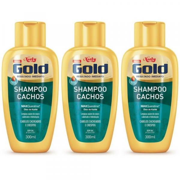 Niely Gold Cachos Shampoo 300ml (Kit C/03)