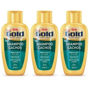 Niely Gold Cachos Shampoo 300ml - Kit com 03