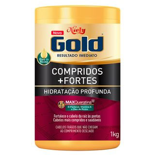 Niely Gold Compridos + Fortes - Máscara de Hidratação Profunda 1kg