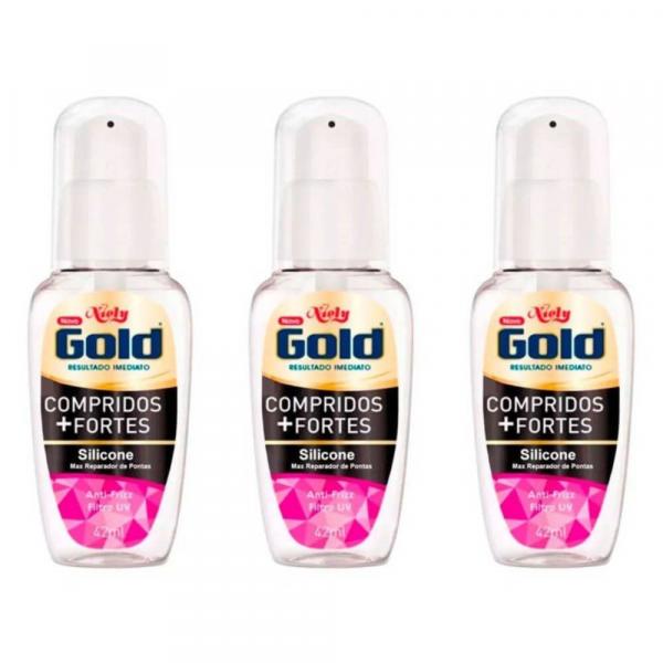 Niely Gold Compridos + Fortes Silicone Capilar 42ml (Kit C/03)