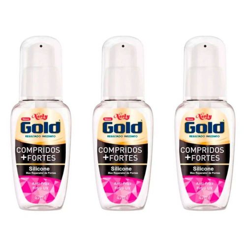 Niely Gold Compridos + Fortes Silicone Capilar 42ml (kit C/03)