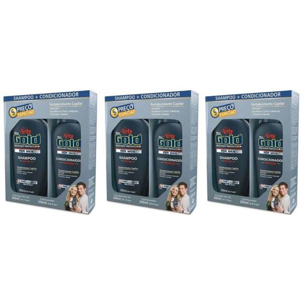 Niely Gold Kit For Men Shampoo 300ml + Condicionador 200ml (kit C/03)