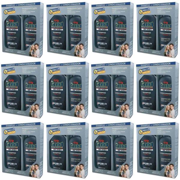 Niely Gold Kit For Men Shampoo 300ml + Condicionador 200ml (Kit C/12)