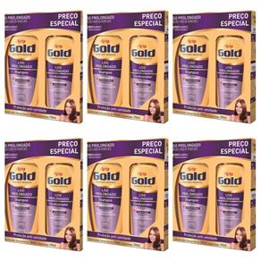 Niely Gold - Kit Liso Prolongado Shampoo + Condicionador - Kit com 06